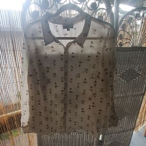 Modcloth kitty button up shirt